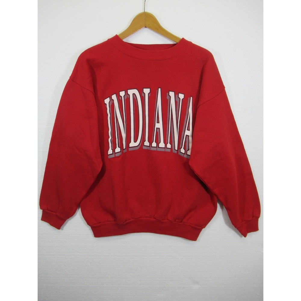 Vintage 90s Indiana University Crewneck Sweatshirt Men XL Red Tultex